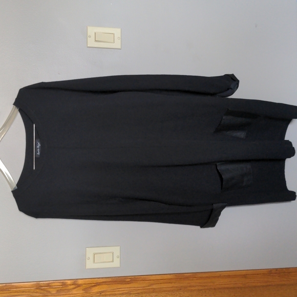 Charlie Paige Sweater Dress with Faux Leather Accents - Picture 2 of 11